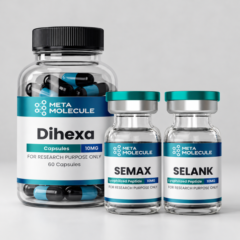 Meta Molecule Dihexa 10 mg 60 capsules, Semax 10 mg and Selank 10 mg bundle
